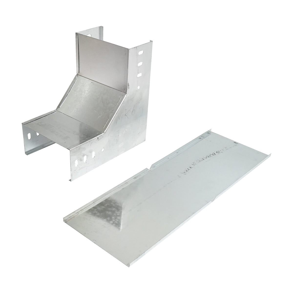 Vertical elbow 90 degrees for ascending from galvanized steel for gutter 100x200mm